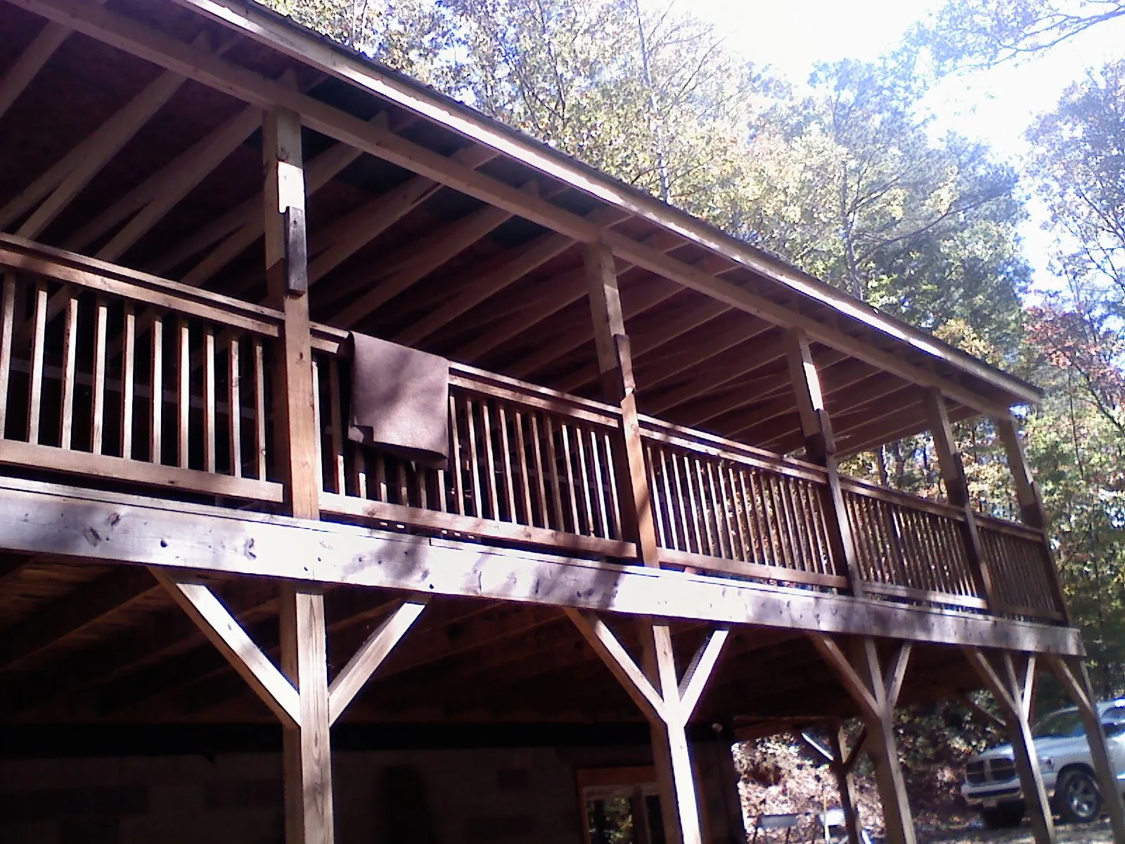 Timber framing under a new elevated porch and deck — Roof Leak Repair in Bloomdale by Roofing Brothers